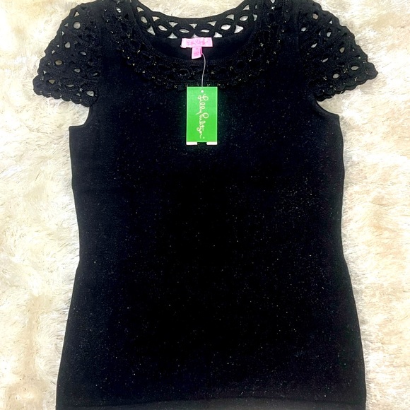 NWT LILLY PULITZER STUNNING KATHLEEN EMBELLISHED SWEATER METALLIC & RHINESTONES - Picture 5 of 6